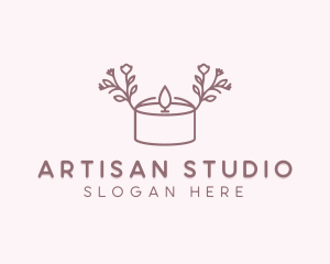 Floral Tealight Candle logo design