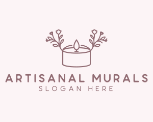 Floral Tealight Candle logo design