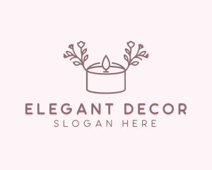 Floral Tealight Candle logo design