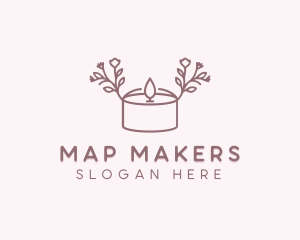 Floral Tealight Candle logo design