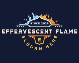 HVAC Flame Ice logo design