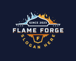 HVAC Flame Ice logo design