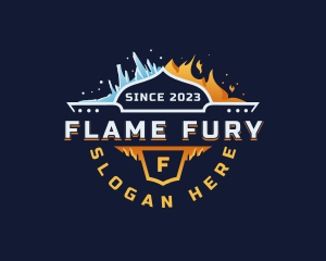 HVAC Flame Ice logo design