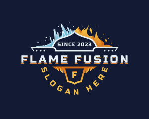 HVAC Flame Ice logo design