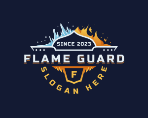 HVAC Flame Ice logo design