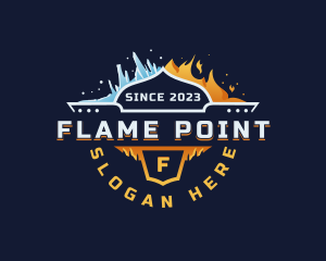 HVAC Flame Ice logo design