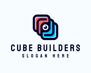 Cube Surveillance Lens logo design