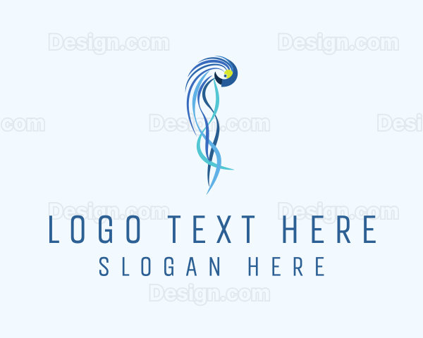 Blue Macaw Bird Logo