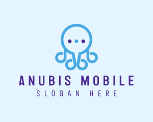 Fun Octopus Chat Bubble logo design