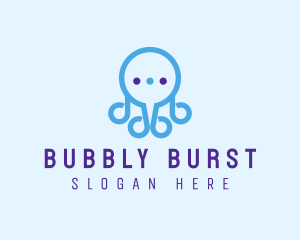 Fun Octopus Chat Bubble logo design