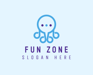 Fun Octopus Chat Bubble logo design