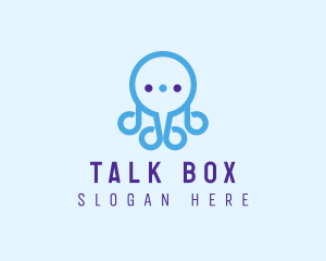 Fun Octopus Chat Bubble logo