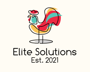 Colorful Rooster Monoline logo