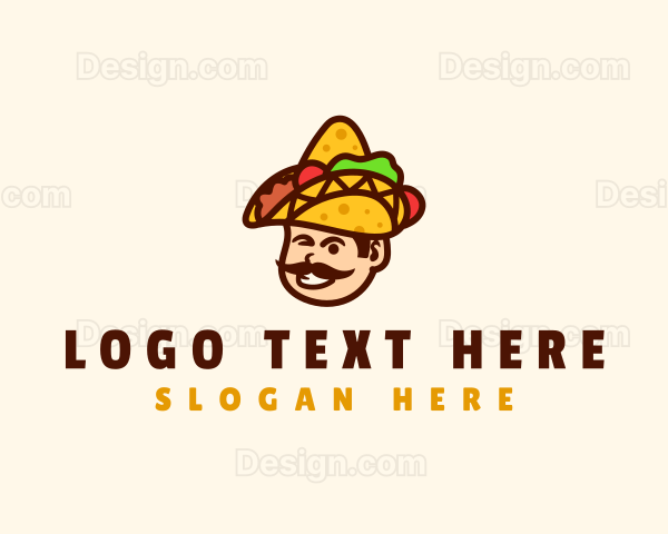 Mexican Taco Sombrero Logo