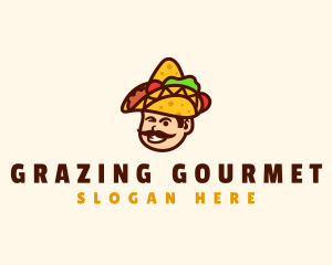 Mexican Taco Sombrero logo design