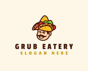 Mexican Taco Sombrero logo design