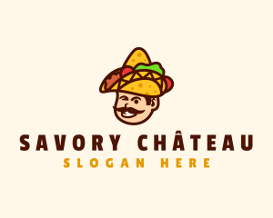 Mexican Taco Sombrero logo design