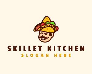 Mexican Taco Sombrero logo design