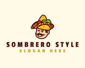 Mexican Taco Sombrero logo design