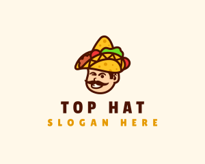 Mexican Taco Sombrero logo design