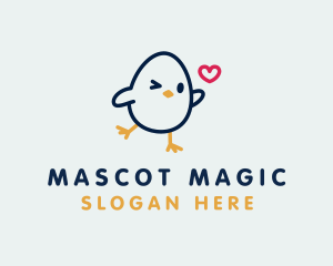 Chick Egg Heart logo design