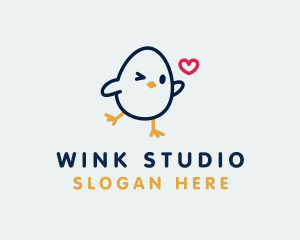 Chick Egg Heart logo design