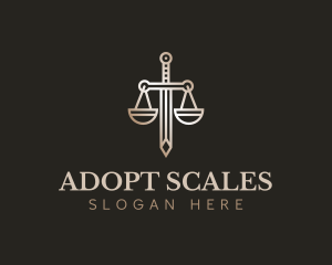 Legal Law Scale Sword logo design