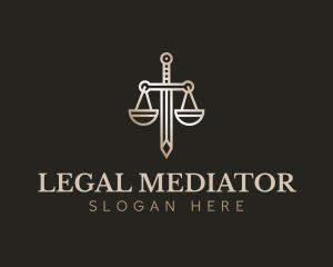 Legal Law Scale Sword logo design