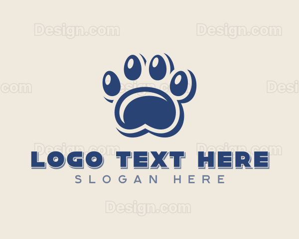 Paw Print Pet Grooming Logo