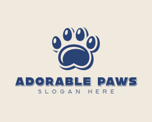 Paw Print Pet Grooming logo design