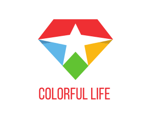 Colorful Star Diamond logo design