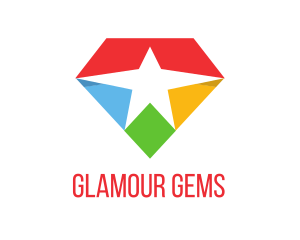 Colorful Star Diamond logo design