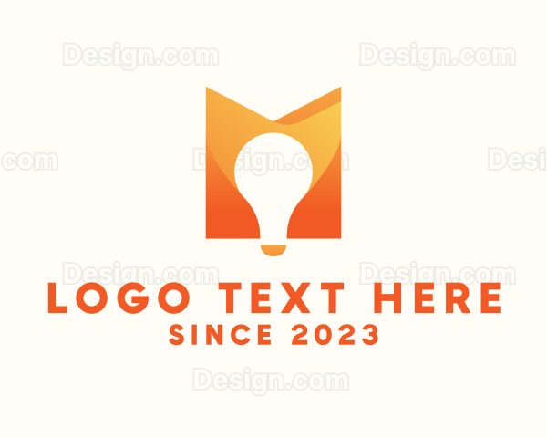 Orange Bulb Letter M Logo