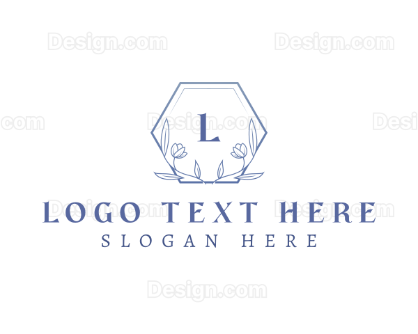 Elegant Floral Hexagon Logo