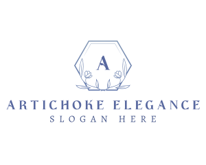 Elegant Floral Hexagon logo design