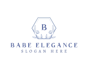 Elegant Floral Hexagon logo design