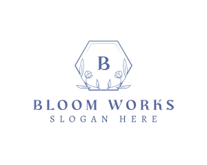 Elegant Floral Hexagon logo design