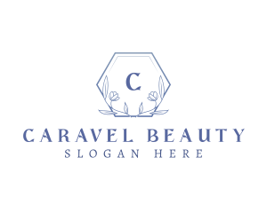 Elegant Floral Hexagon logo design