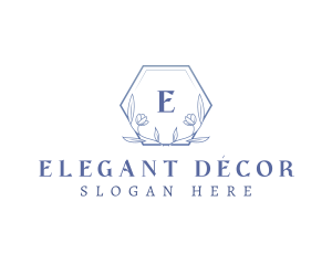 Elegant Floral Hexagon logo design