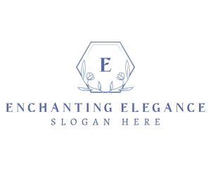 Elegant Floral Hexagon logo design