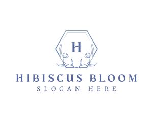 Elegant Floral Hexagon logo design