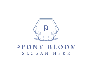 Elegant Floral Hexagon logo design