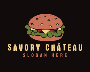 Retro Cheeseburger Snack logo design