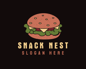 Retro Cheeseburger Snack logo design