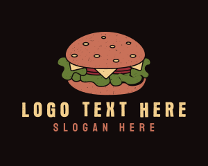 Bun - Retro Cheeseburger Snack logo design