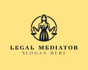 Judge Woman Lawyer logo design