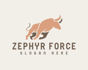 Fierce Running Bull logo design