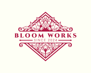 Apple Blossom Flower logo design