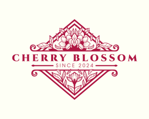 Apple Blossom Flower logo design