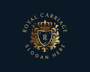 Royal Shield Floral Crown logo design